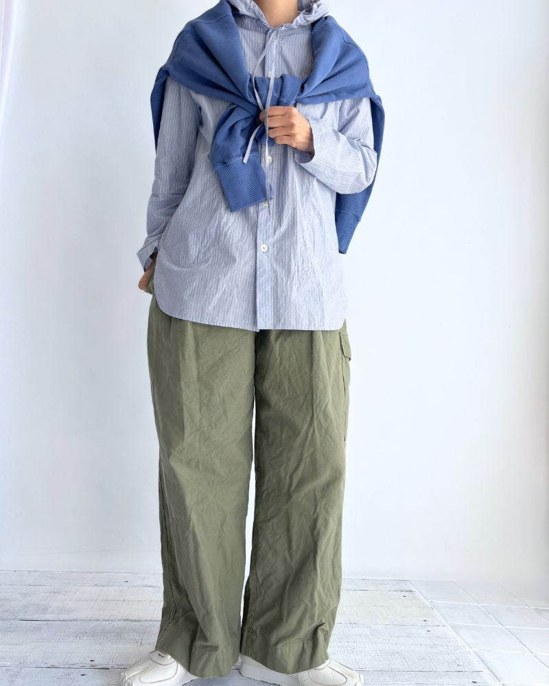 Hoodie shirt in White/Sax Stripe