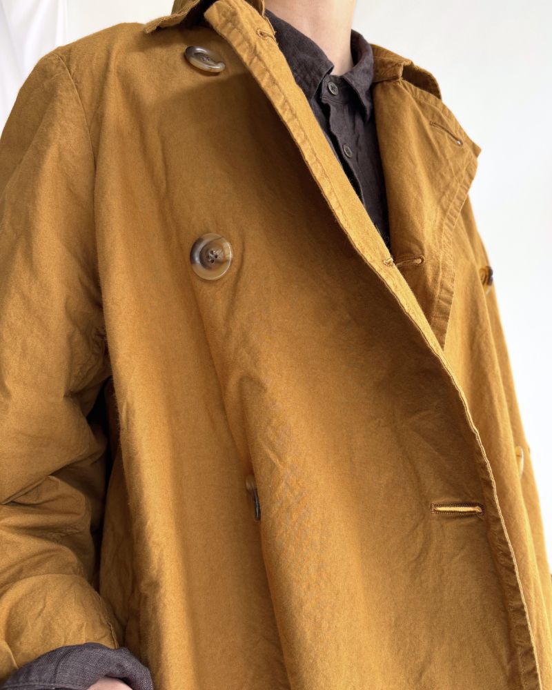 Double Button Short Coat in Brown