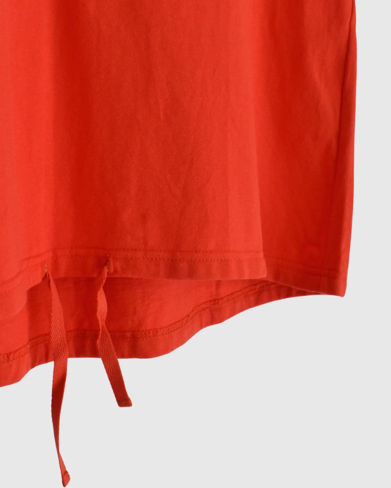 Sleeveless Drawstring T-shirt Orange