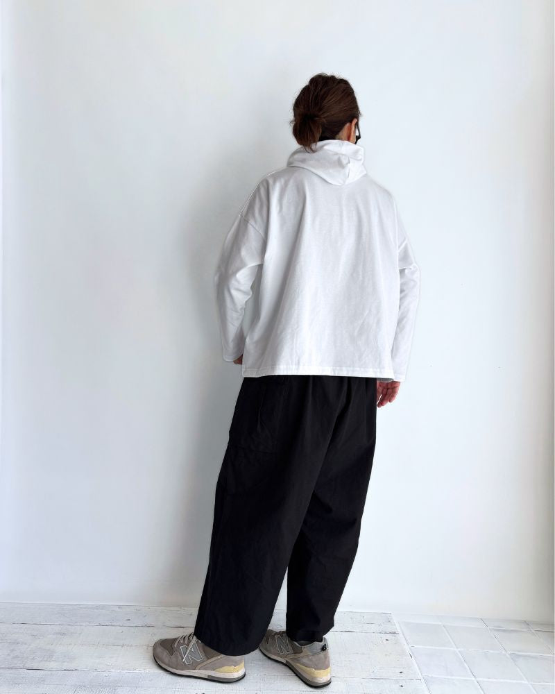Drawstring Hoodie Pullover in White