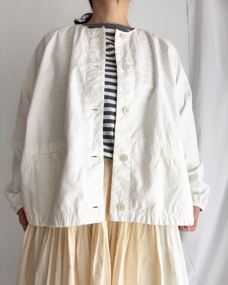 40s ORGANIC POPLIN RAGLAN STRING JACKET in White