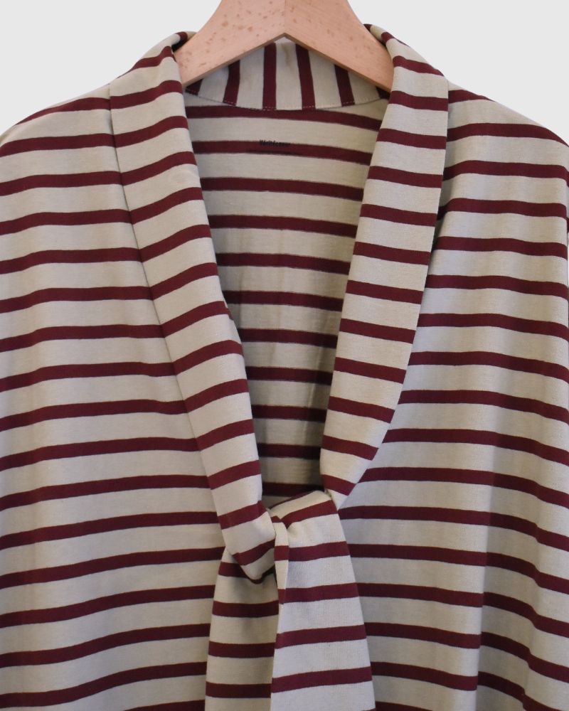 Taco Cotton Border Tie Royal in Beige/Bordeaux