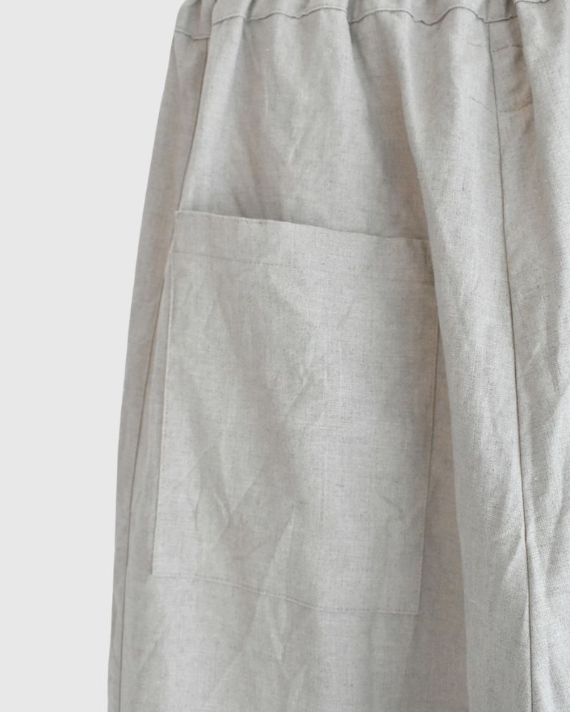 Linen Oval Pants in Beige