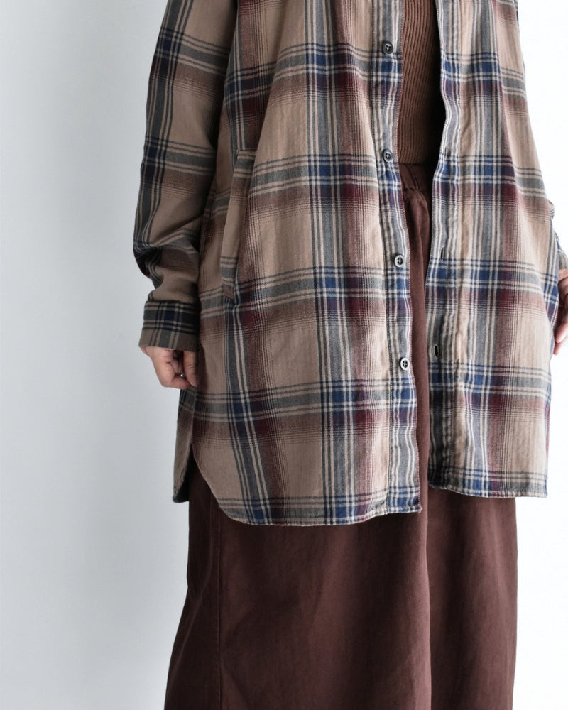 Stand Collar Shirt in Mocha