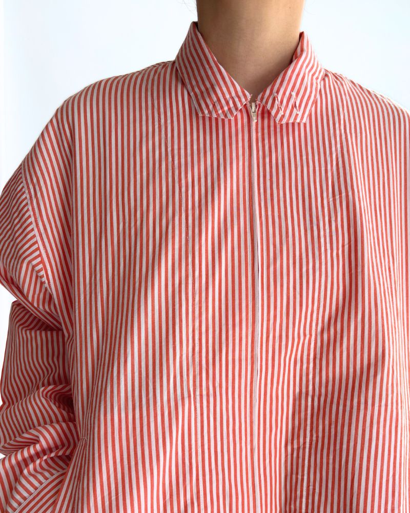 POPLIN STRIPE DRIZZLER JACKET in OrangeStripe