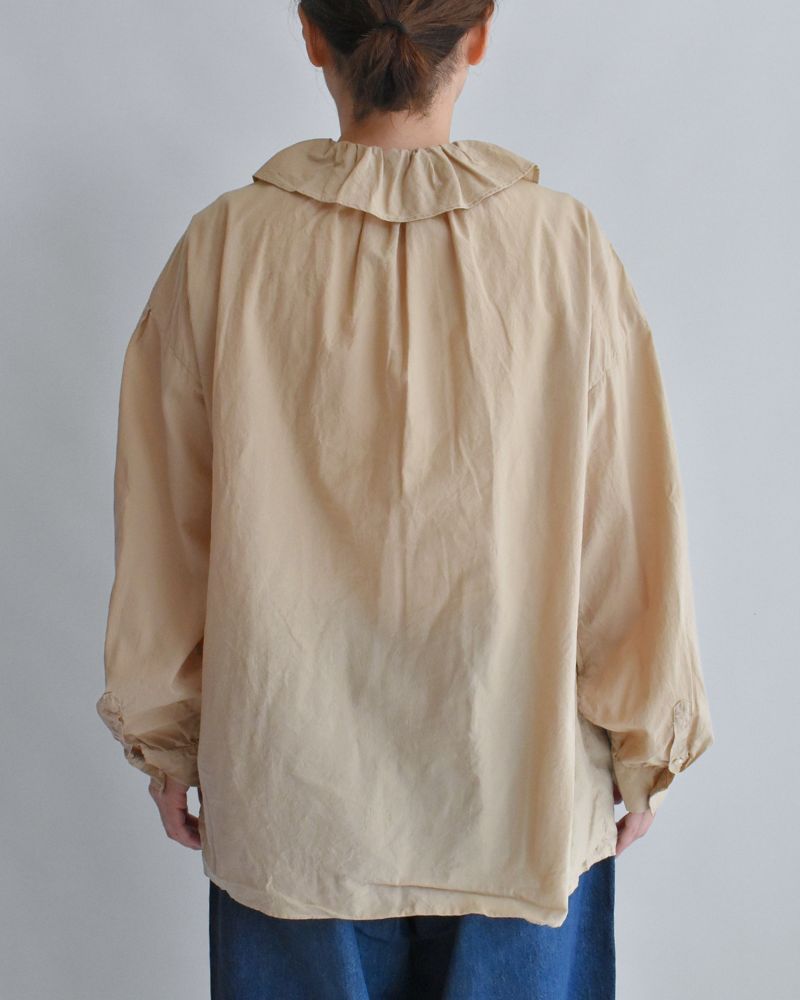 Ruffle Blouse in Beige