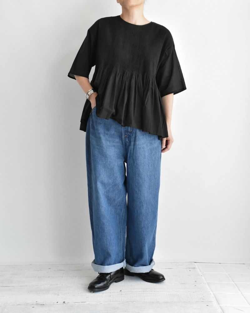 13oz Uneven Yarn Buggy Denim Pants in VintageWash