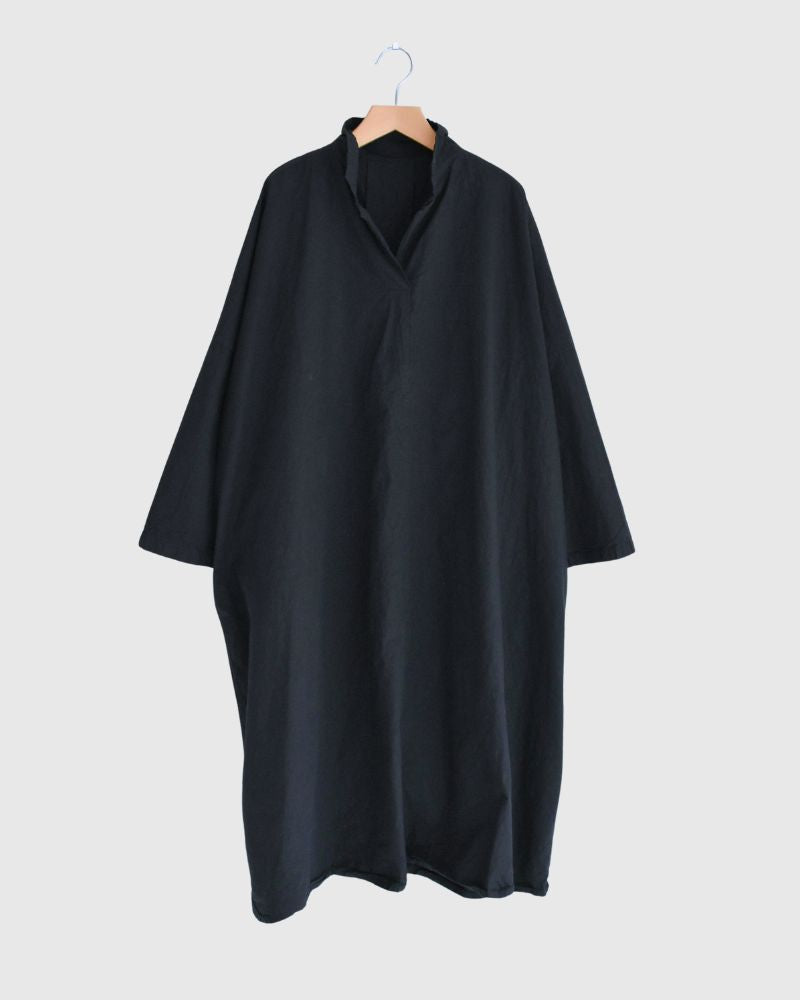 Cotton wide silhouette dress in NavyBlack