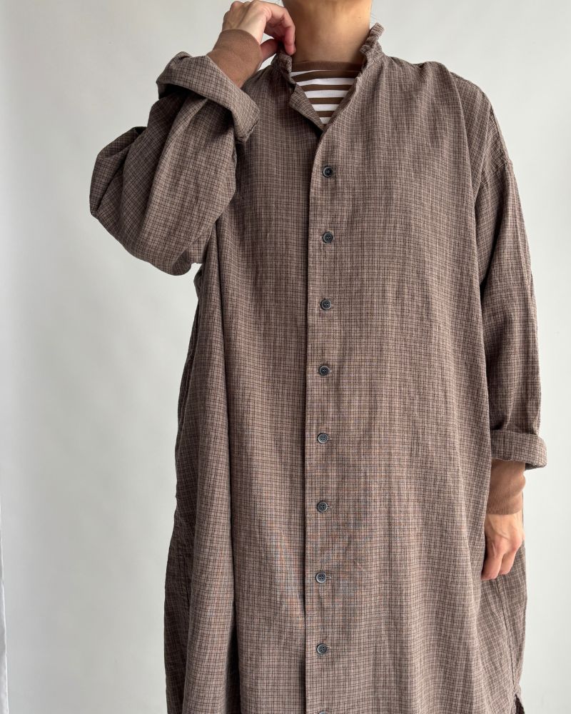 Gizandi Jersey Striped Long Tee in Brown/Off