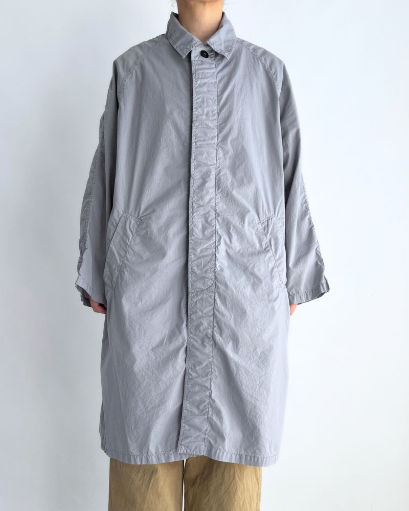 60s COTTON POPLIN OVERDYE BALMACAAN COAT in Blue