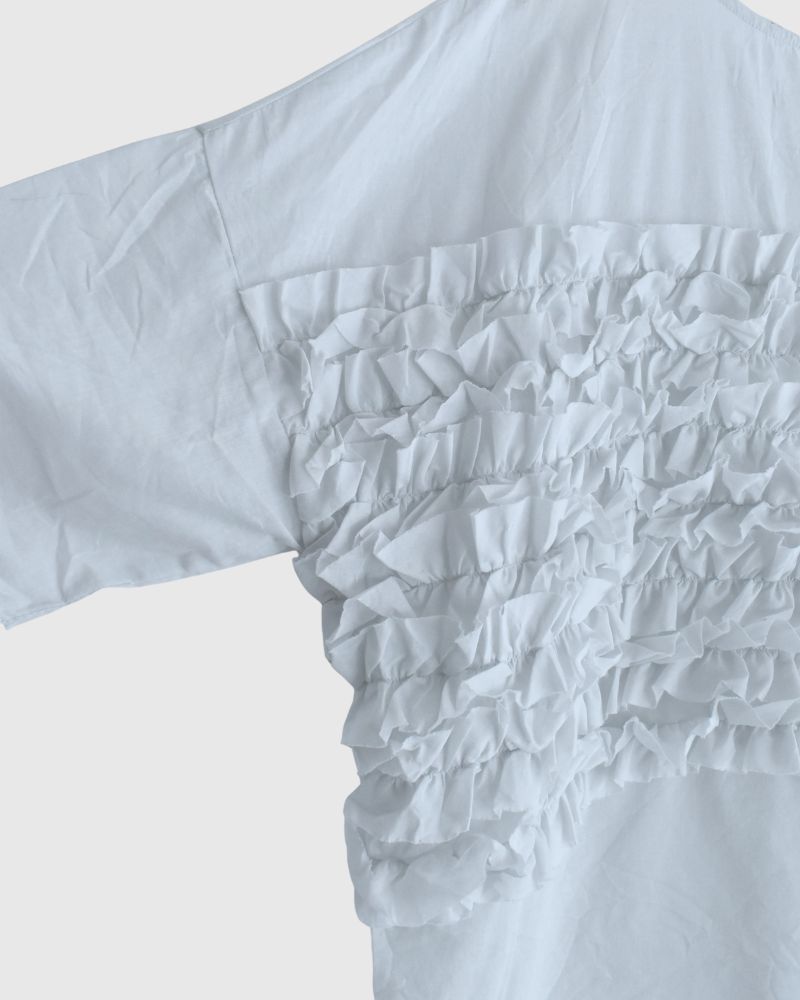 Beside Frill Pullover in PaleBlue