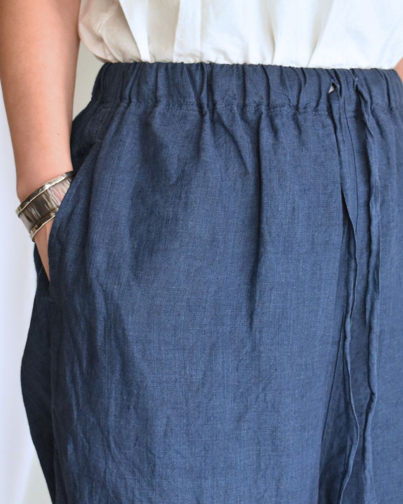 Indigo Linen Pants in Blue