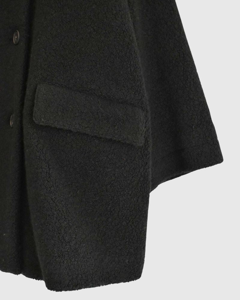 DOUBLE OVER COAT in Black