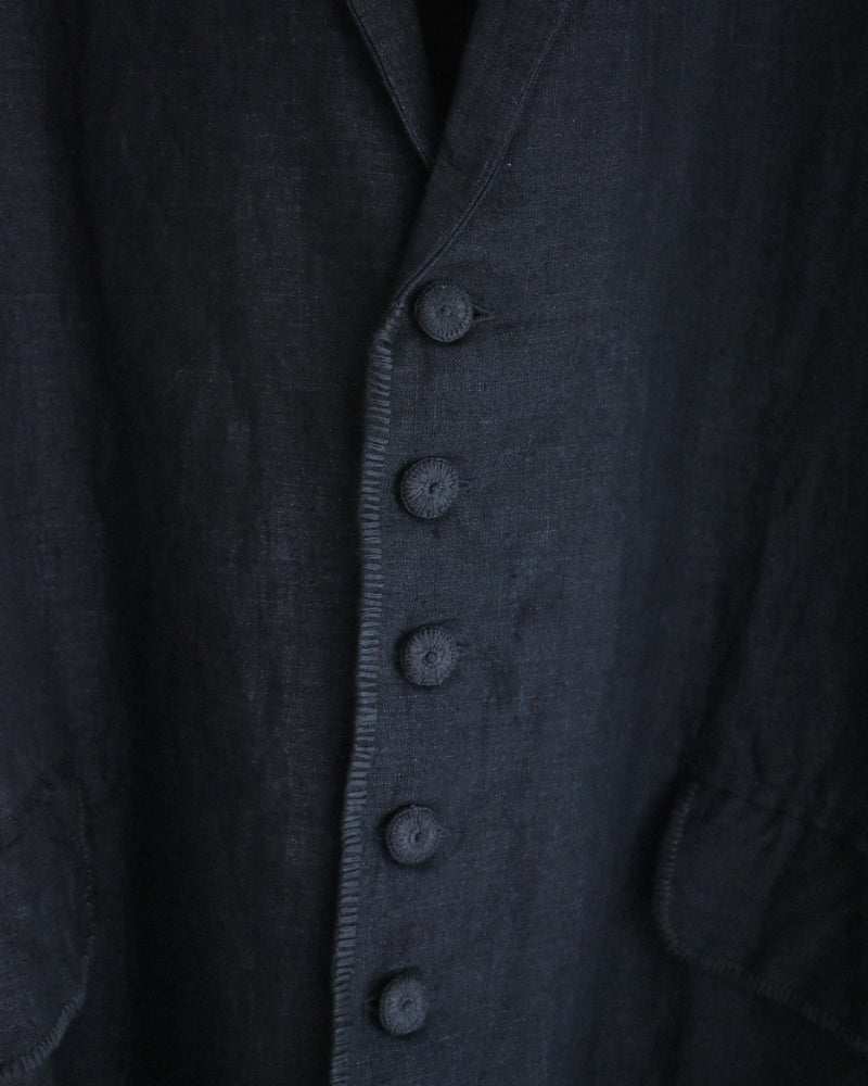 Handwoven 40 Linen Jacket in DarkNavy