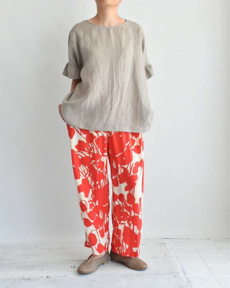 Frill Top Blouse in Natural