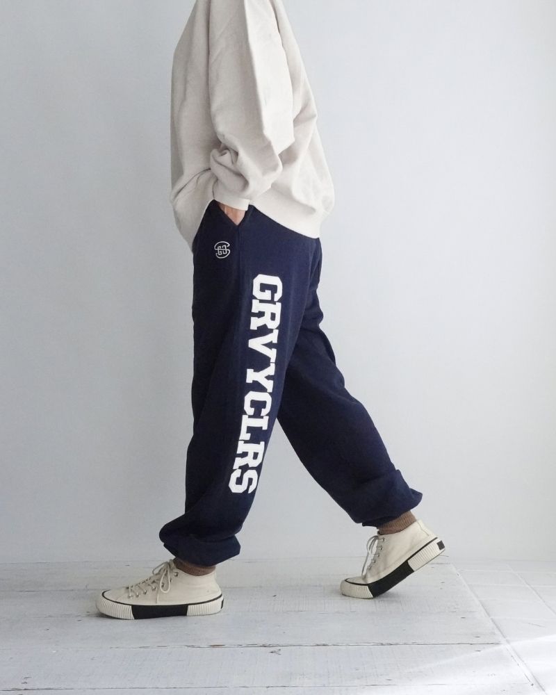French Terry GRVYCLRS Applique Long Pants (MENS) in Navy