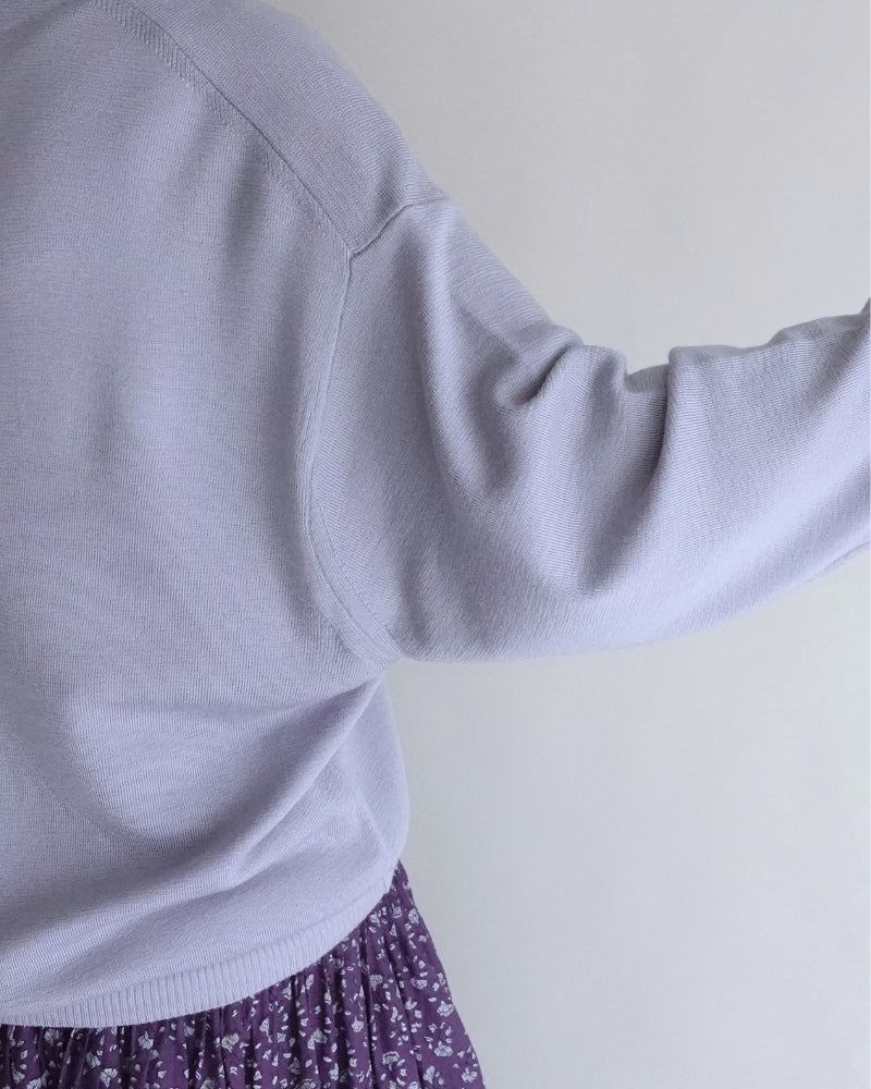 Deep V-Neck Sweater in Gray