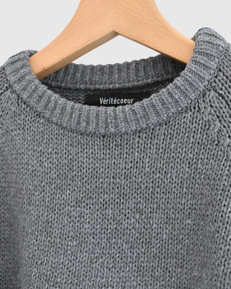 Raglan Pullover Knit in Gray