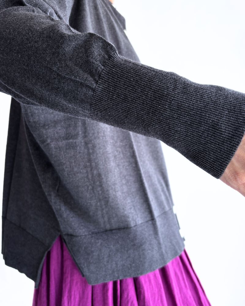 5COLOR 2WAY Cardigan in CharcoalGray