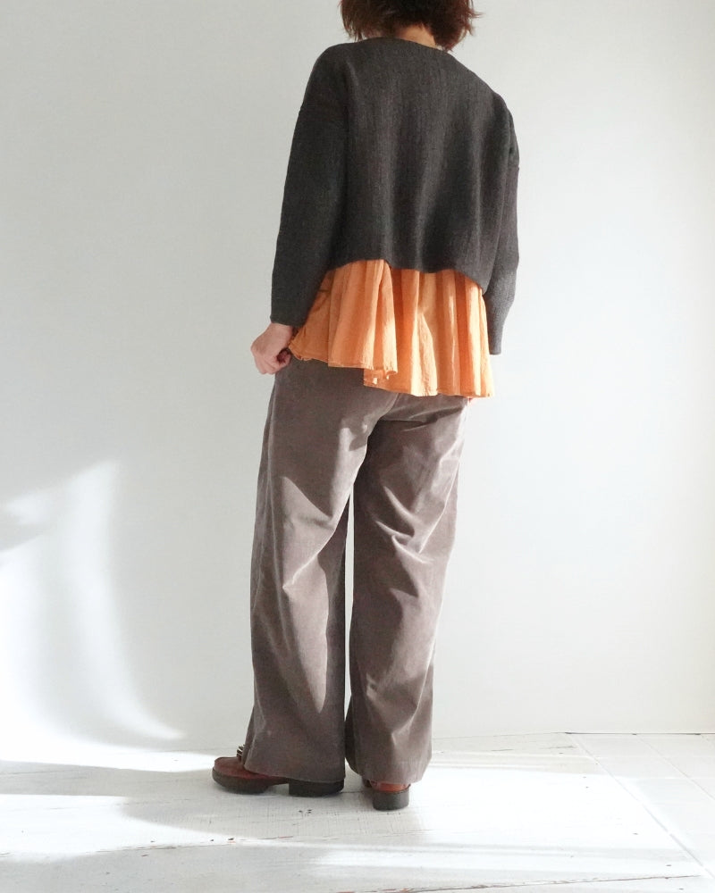 Bottleneck Boiled Wool Knit in Brown