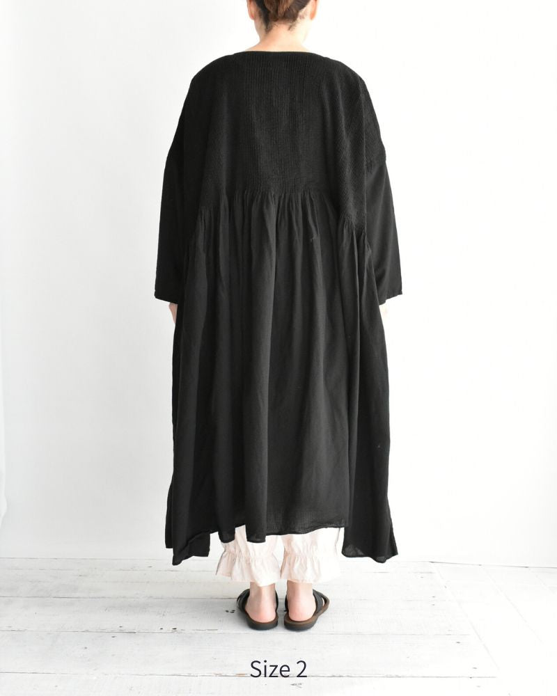 MINI PINTUCK PULLOVER DRESS in Black