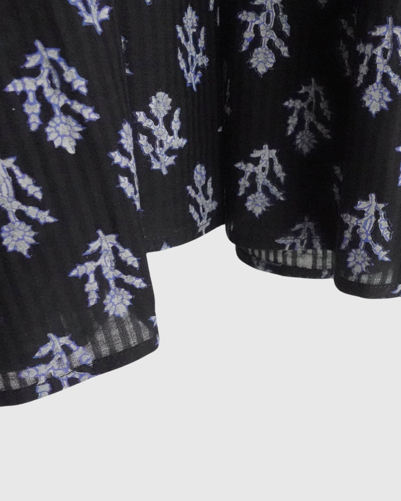 CREW-NECK P/O SHIRT DRESS WITH PINTUCK in Black