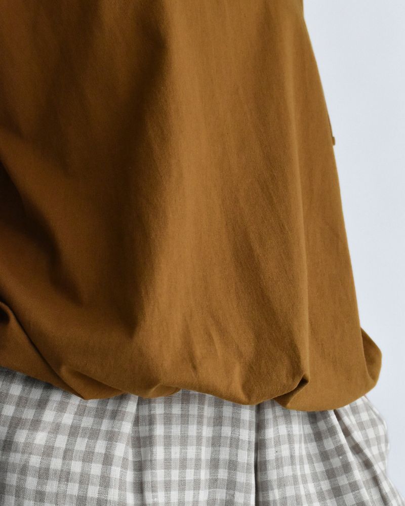 Half-Sleeve Drawstring T-shirt in DarkCamel