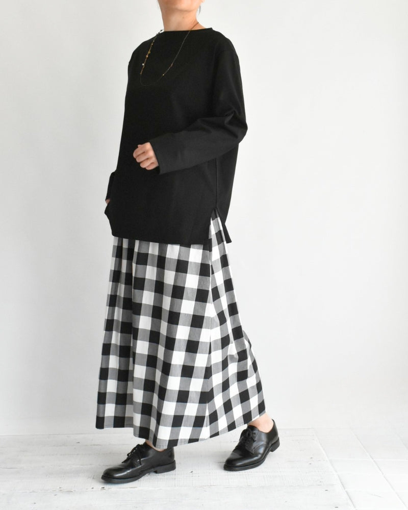 Giza Cotton Basque T-Shirt in Black