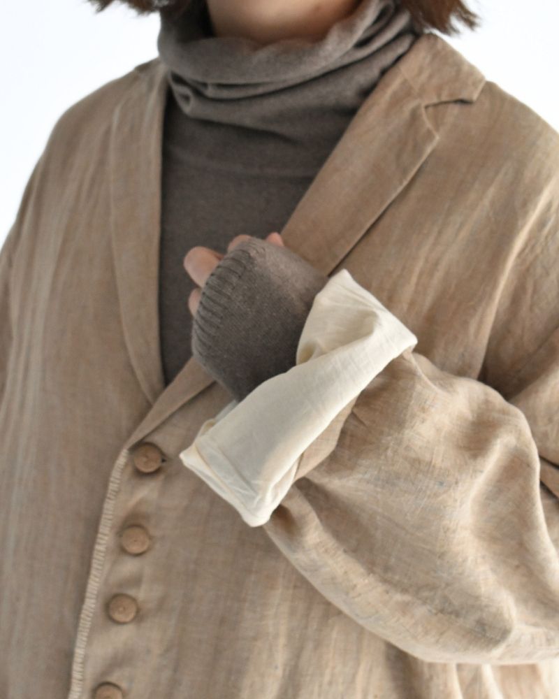 Handwoven 40 Linen Jacket in Beige