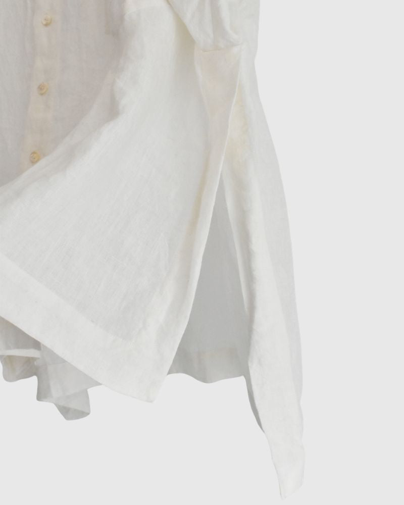 Handwoven 60×60 Linen Square Shirt in White