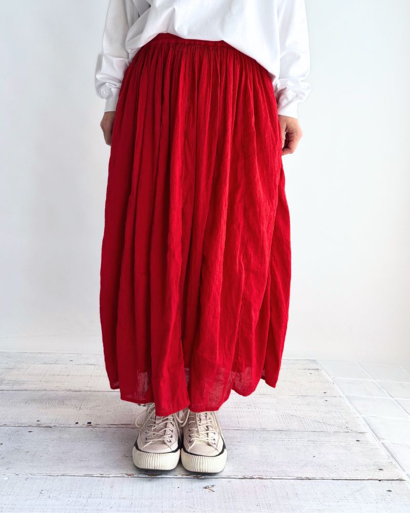 GATHERED SKIRT in DeepRed