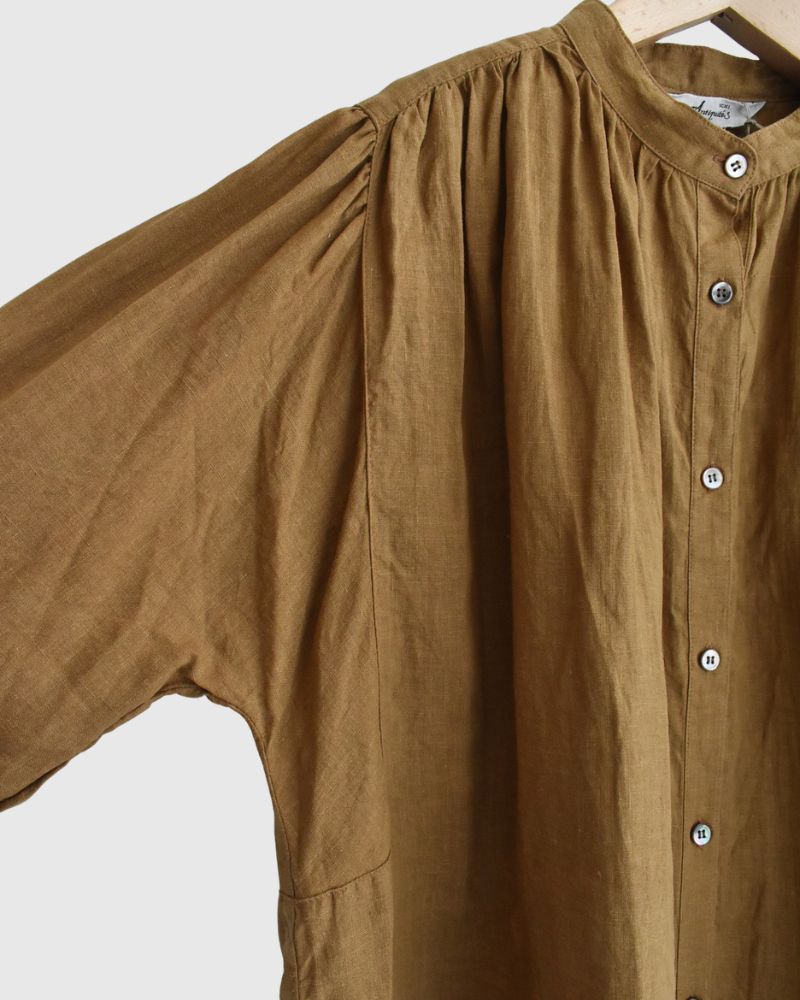 French Linen Shirt in Camel