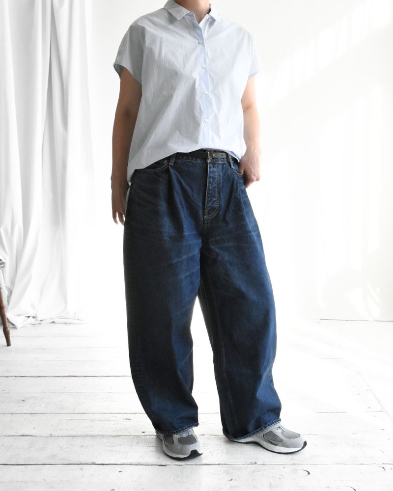 Wide Denim Pants in Indigo