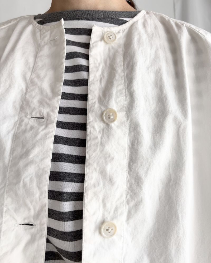 40s ORGANIC POPLIN RAGLAN STRING JACKET in White