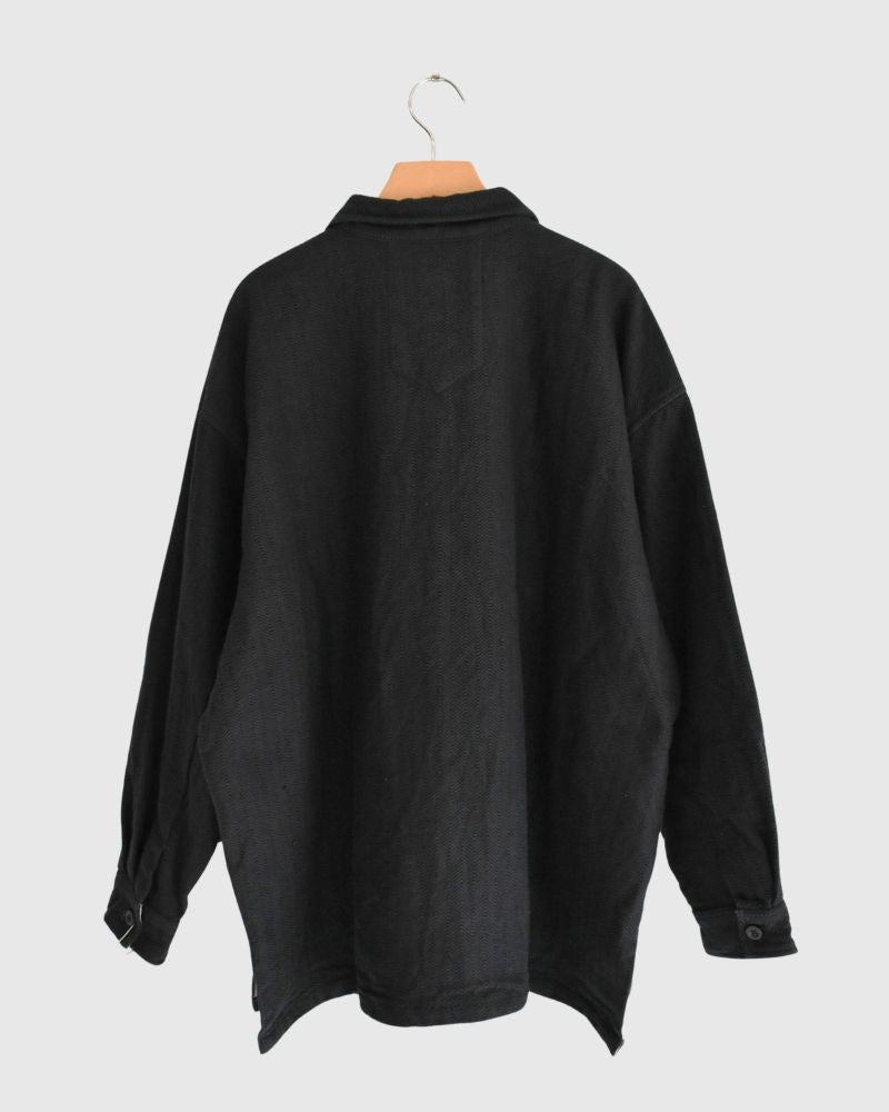 TEORI Cotton Herringbone Jacket in Black