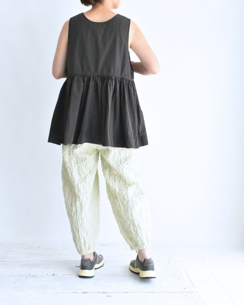 Sleeveless Gathered Top in Dark Brown