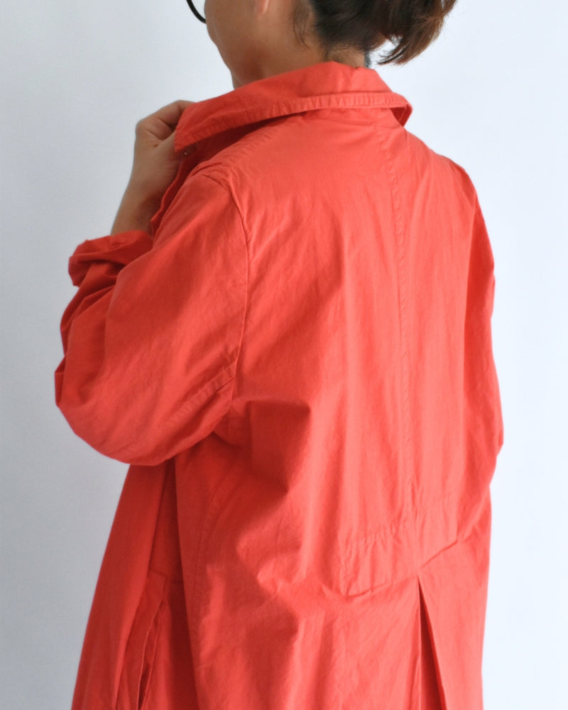 Double-Breasted Coat in Orange Red