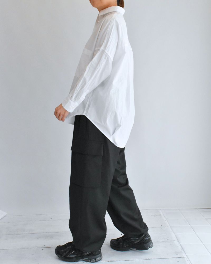 Tuck Cocoon Shirt in White