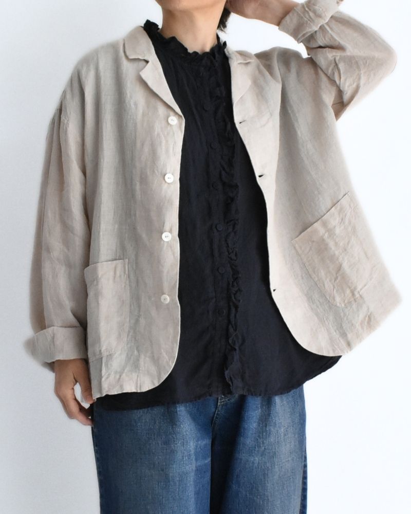 Handwoven 60x60 Linen Jacket in LightGray