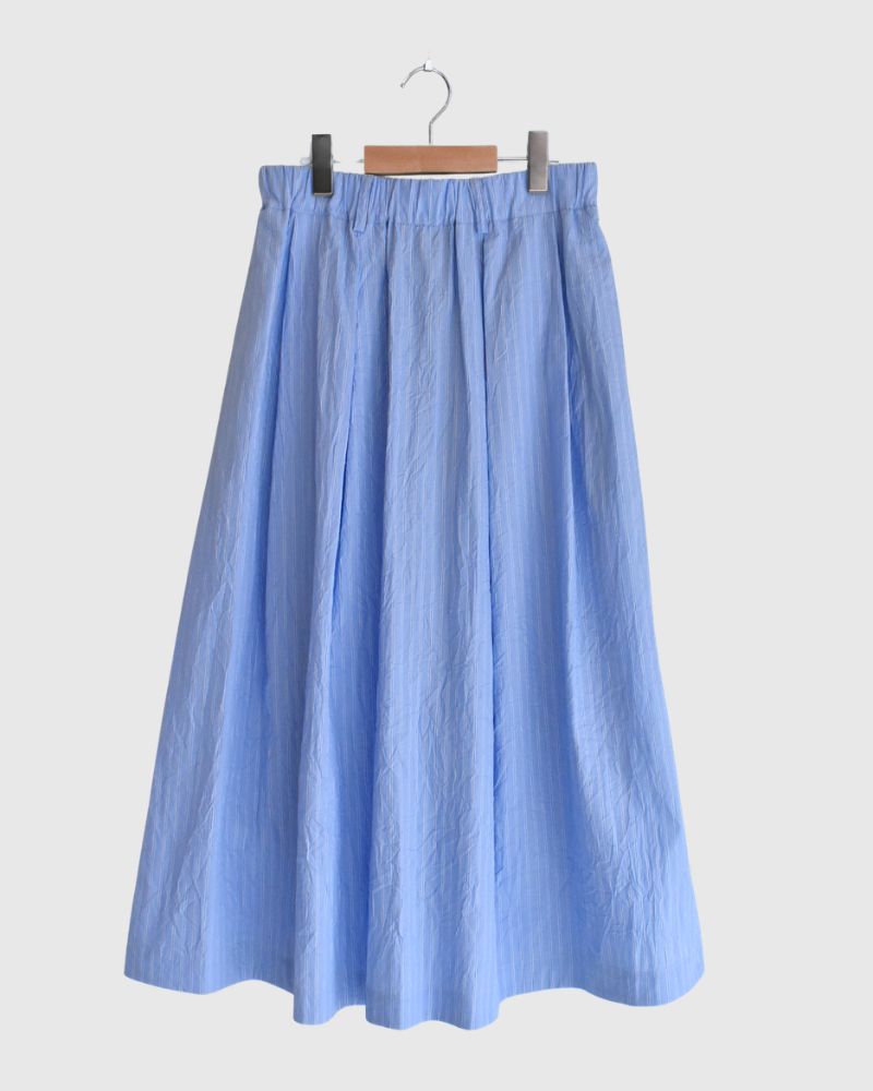 MIRA-CC Tuck Skirt in SaxStripe