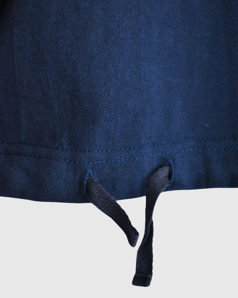 Cutoff Drawstring Tee in Navy