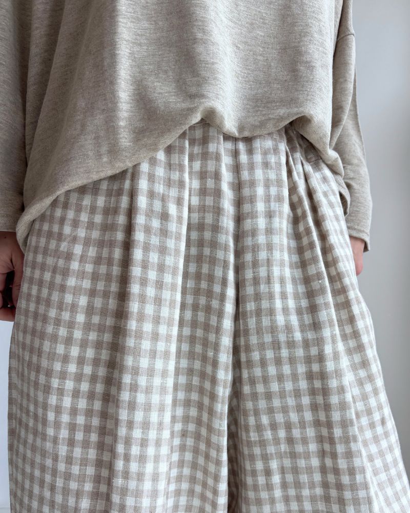 Egg Pants (LINEN) in Gingham