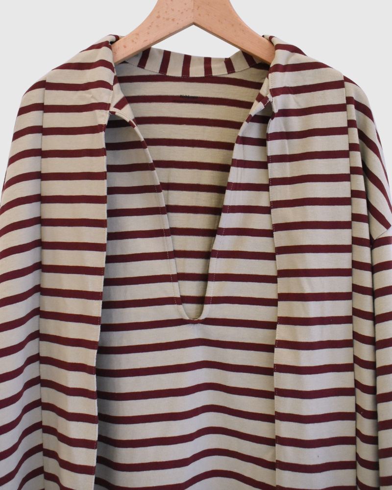 Taco Cotton Border Tie Royal in Beige/Bordeaux