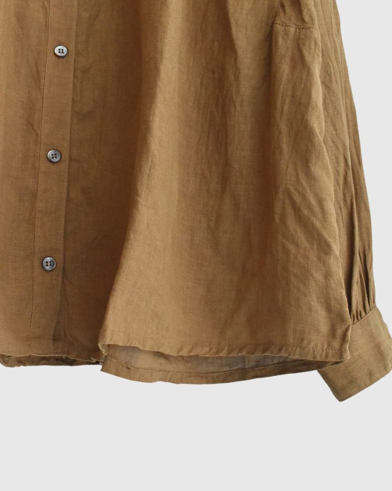 French Linen Shirt in Camel