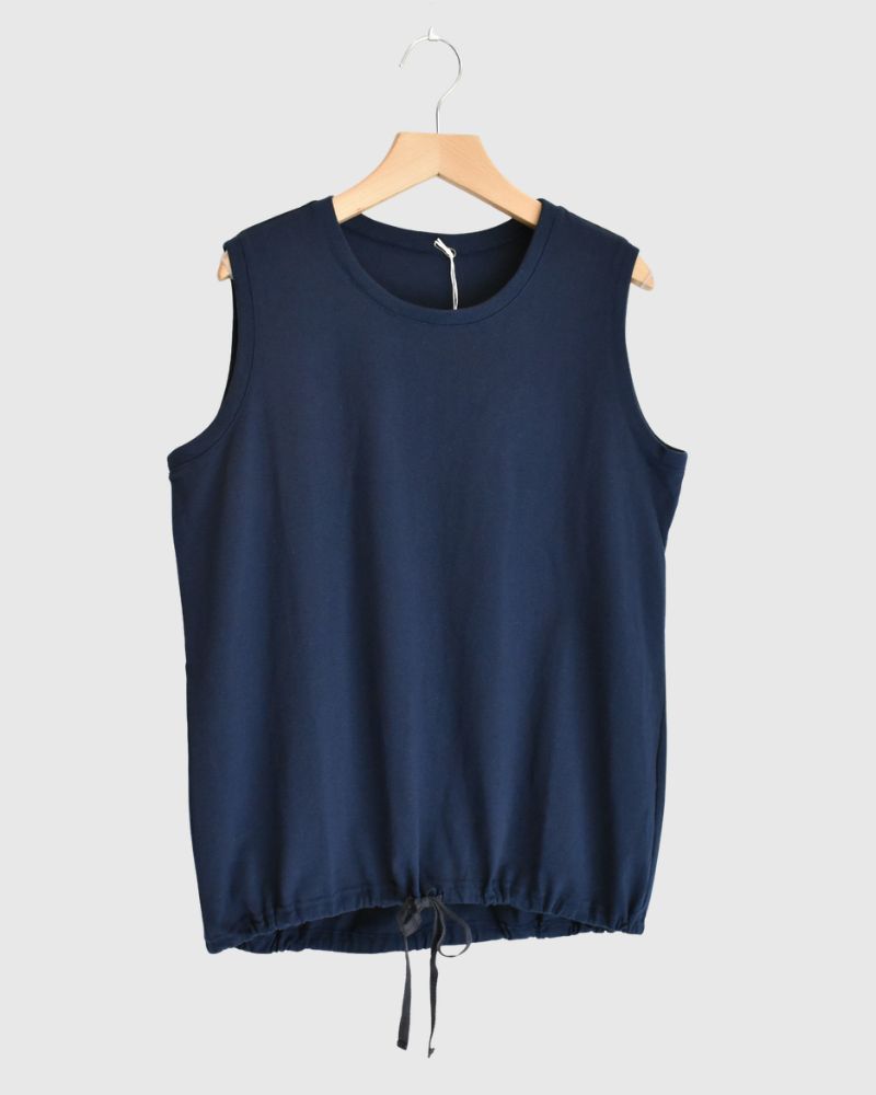 Sleeveless Drawstring T-shirt Navy