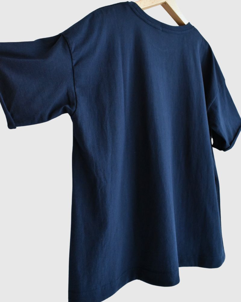 Cutoff Drawstring Tee in Navy