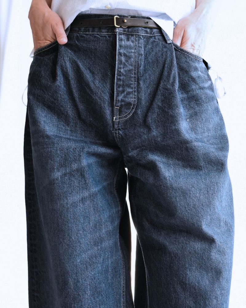 Wide Denim Pants in Indigo