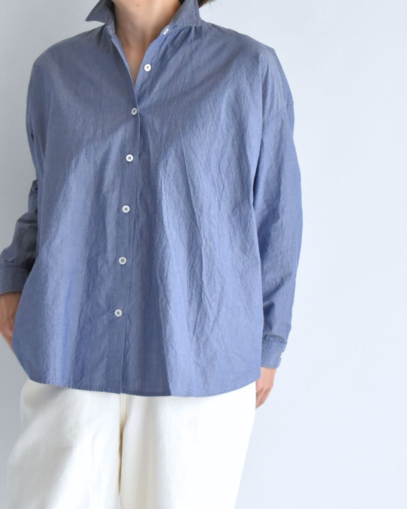 Regular Collar Big Shirt in Blue