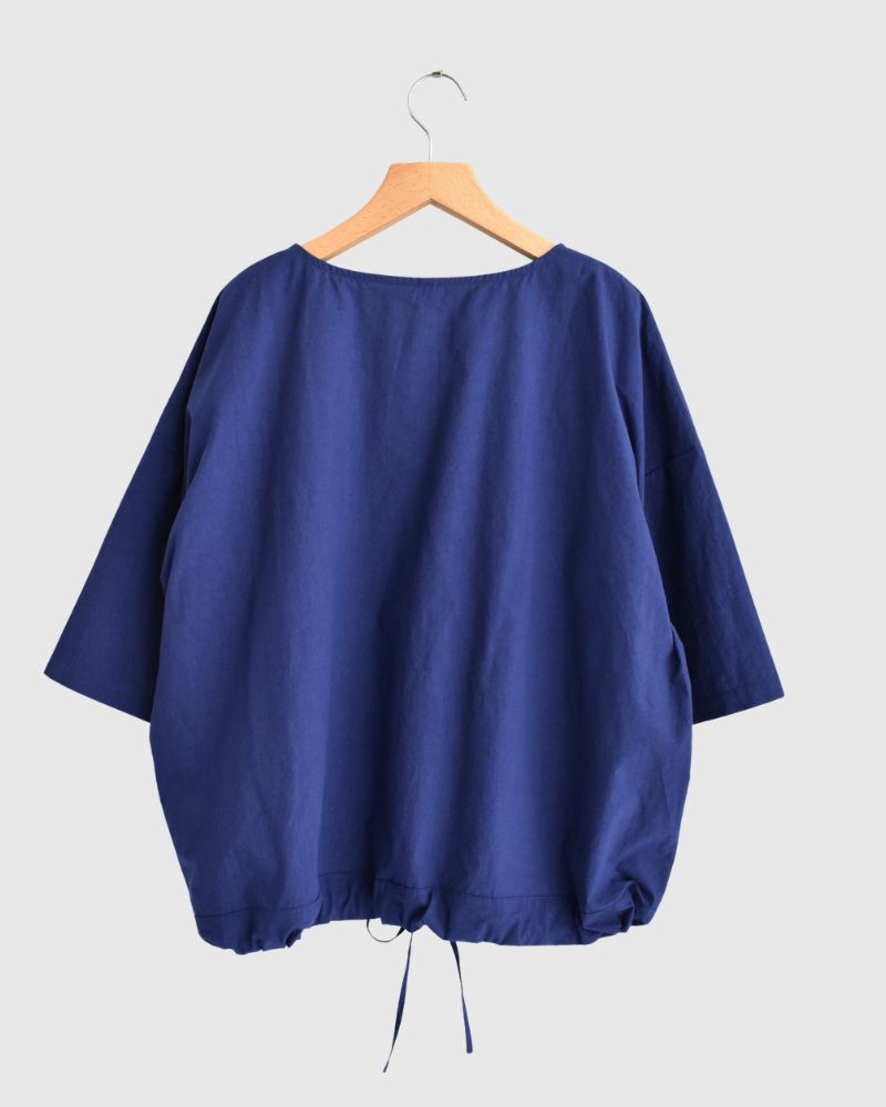 Drawstring Pullover in Blue