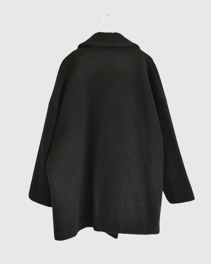 DOUBLE OVER COAT in Black